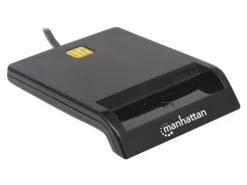 Manhattan USB-A Contact Smart Card Reader, 12 Mbps, Friction type compatible