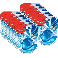 Maped USA I-Gloo 2-Hole Pencil Sharpeners, Assorted Colors, Pack Of 12