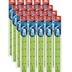 Maped USA Twist 'n Flex Plastic Rulers, 12", Assorted Colors, Pack Of 20
