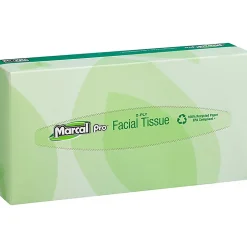 Marcal® Pro 2-Ply Facial Tissues, 100% Recycled, White, Box Of 100, 30 Boxes Per Case
