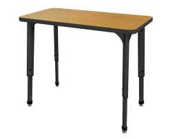Marco Group Apex™ Series Adjustable Rectangle 36"W Student Desk, Solar Oak/Black