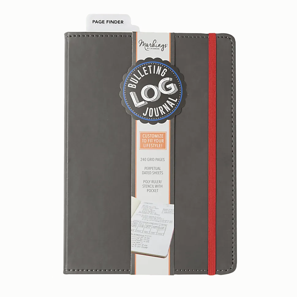 Markings by C.R. Gibson® Bulletin Log Journal, 6" x 8 1/2", 240 Pages (120 Sheets), Gray