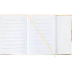 Markings by C.R. Gibson® Leatherette Journal With Pen, 5-1/2" x 8-1/2", College Ruled, 256 Pages (128 Sheets), Gold