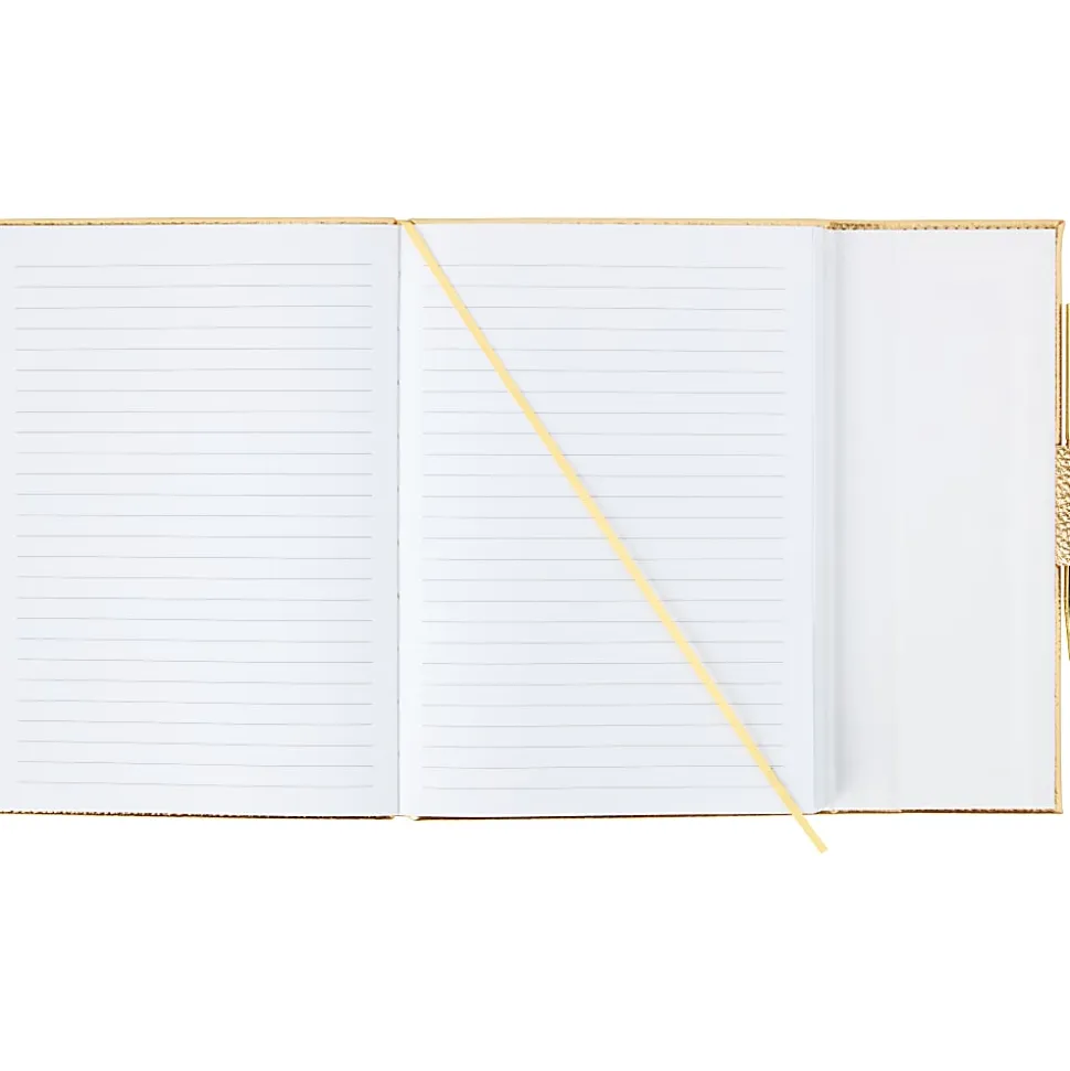 Markings by C.R. Gibson® Leatherette Journal With Pen, 5-1/2" x 8-1/2", College Ruled, 256 Pages (128 Sheets), Gold