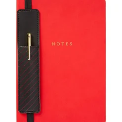 Markings by C.R. Gibson® Leatherette Journal With Pen, 5-1/2" x 8-1/2", College Ruled, 192 Pages, Red