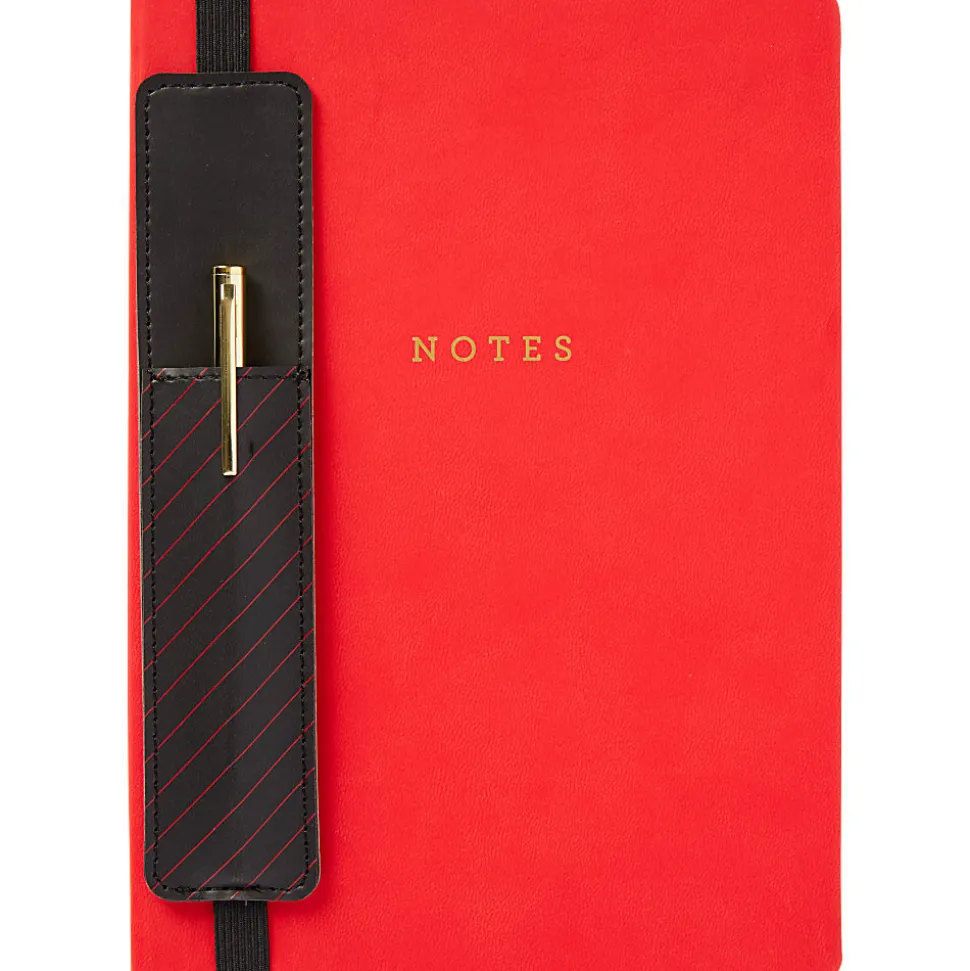 Markings by C.R. Gibson® Leatherette Journal With Pen, 5-1/2" x 8-1/2", College Ruled, 192 Pages, Red