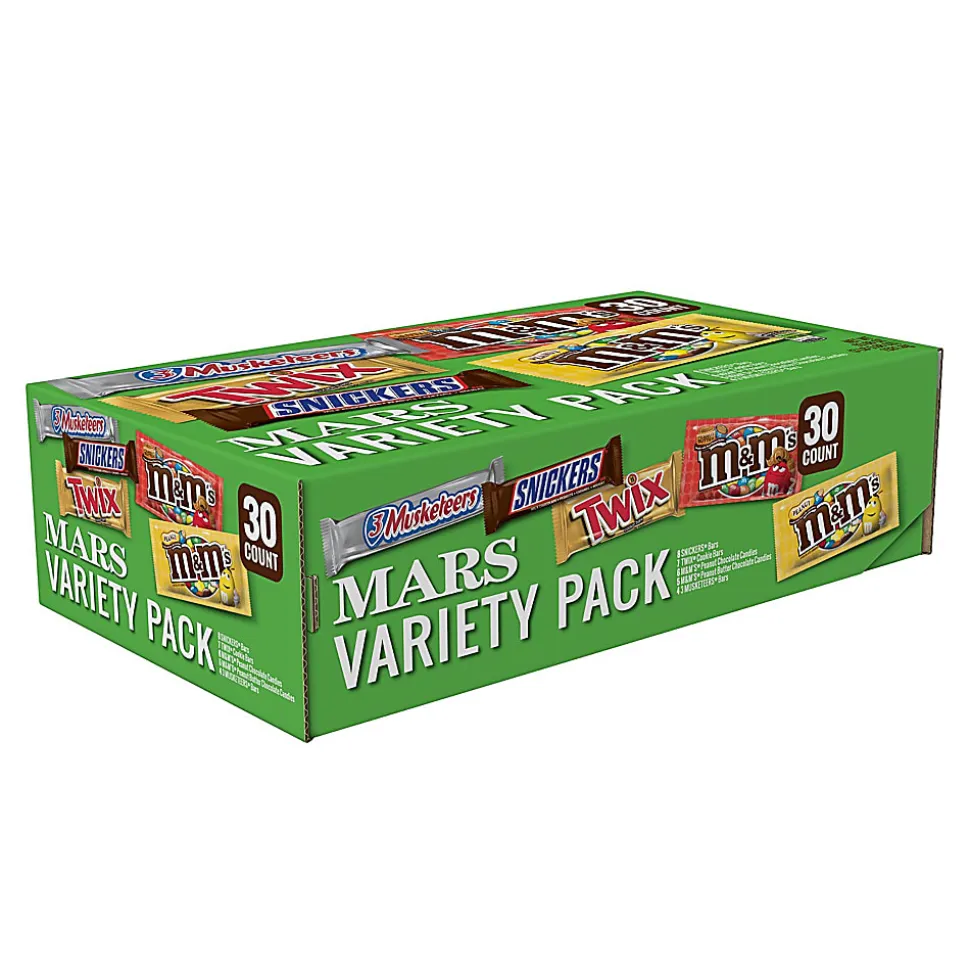 Mars Chocolate Full-Size Candy Bars Variety Pack, 53.68 Oz Box
