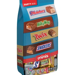 Mars Snickers, Twix, Milky Way & 3 Musketeers Minis Milk Chocolate Bars Variety Pack, 19.49 Oz Bulk Bag