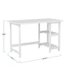 Martha Stewart Beckett 47.5"W Home Office Trestle Computer Desk With Shelves, White Wood Grain
