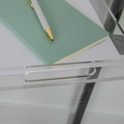 Martha Stewart Brody Acrylic Letter Tray Office Desktop Organizer With Handles, 1-1/2"H x 8-3/4"W x 12-3/4"D, Clear