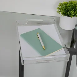 Martha Stewart Brody Acrylic Letter Tray Office Desktop Organizer With Handles, 1-1/2