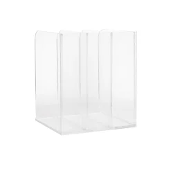 Martha Stewart Brody Acrylic 3-Section File Holder Office Desktop Organizer, 7-1/4"H x 8-1/2"W x 6-1/2"D, Clear