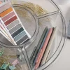 Martha Stewart Brody Divided Lazy Susan Organizer With 5 Removable Bins, 3-1/2"H x 11-3/4"W x 11-3/4"D, Clear