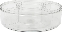 Martha Stewart Brody Divided Lazy Susan Organizer With 5 Removable Bins, 3-1/2