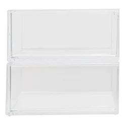 Martha Stewart Brody Plastic Stackable Office Desktop Organizer Boxes With Drawers, 3-1/2