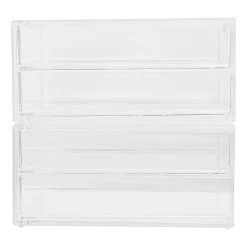 Martha Stewart Brody Plastic Stackable Office Desktop Organizer Boxes With 2 Drawers, 3-1/2
