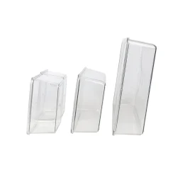 Martha Stewart Brody Stackable Plastic Storage Boxes With Lids, 3-1/4