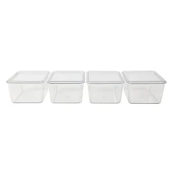 Martha Stewart Brody Stackable Plastic Storage Boxes With Lids, 3-1/4