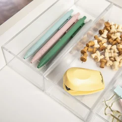 Martha Stewart Brody Stack & Slide Plastic Tray Office Desktop Organizers, 2