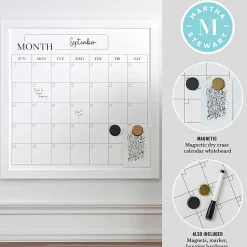 Martha Stewart Everette Magnetic Monthly Calendar Dry-Erase Board, 18