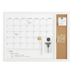 Martha Stewart Everette Magnetic Dry-Erase Monthly Calendar And Cork Board Combo, 18
