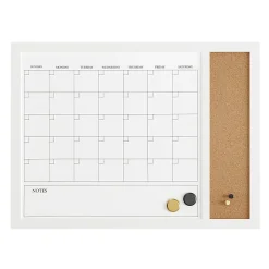 Martha Stewart Everette Magnetic Dry-Erase Monthly Calendar And Cork Board Combo, 18