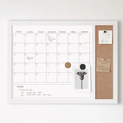 Martha Stewart Everette Magnetic Dry-Erase Monthly Calendar And Cork Board Combo, 18