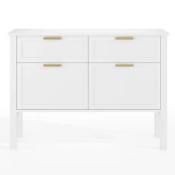 Martha Stewart Hutton Shaker Style Home Office 4 Drawer Lateral File Cabinet, White