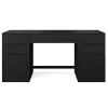 Martha Stewart Kayden Home Office Modular Single-Drawer Desk with Dual 3 Drawer File Cabinets, Black