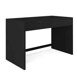 Martha Stewart Kayden Home Office Modular 2 Drawer Desk, Black Frame/Oil Rubbed Bronzed Hardware