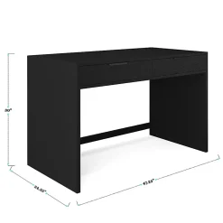 Martha Stewart Kayden Home Office Modular 2 Drawer Desk, Black Frame/Oil Rubbed Bronzed Hardware