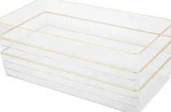 Martha Stewart Kerry Plastic Stackable Office Desk Drawer Organizers, 2