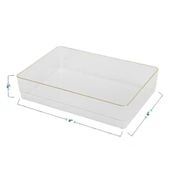 Martha Stewart Kerry Plastic Stackable Office Desk Drawer Organizers, 2