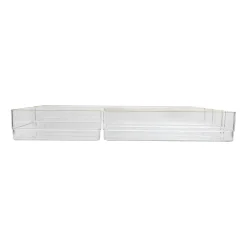 Martha Stewart Kerry Plastic Stackable Office Desk Drawer 5-Piece Organizer Set, Clear/Gold Trim