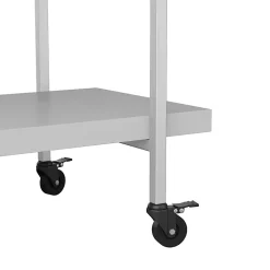 Martha Stewart Liam 2-Tier Office Storage And Printer Cart, Gray/Brushed Nickel
