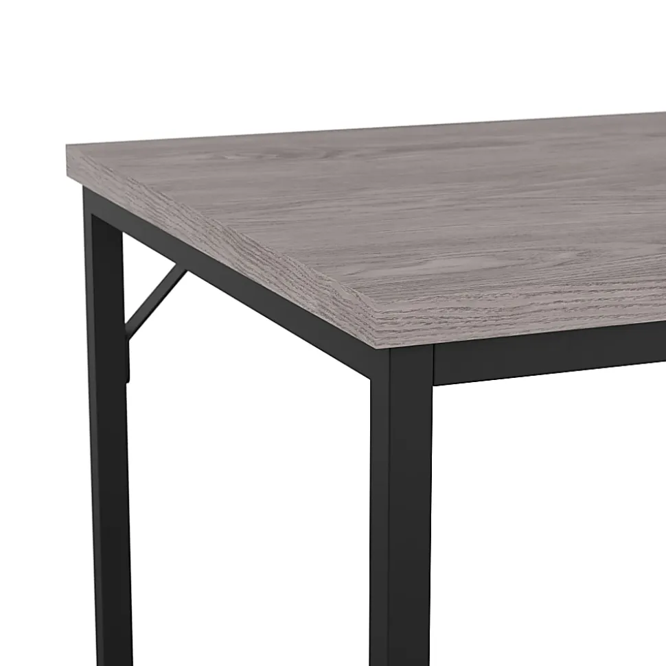 Martha Stewart Noah 47.25"W Home Office Parsons Computer Desk With Metal Frame, Gray/Oil Rubbed Bronze