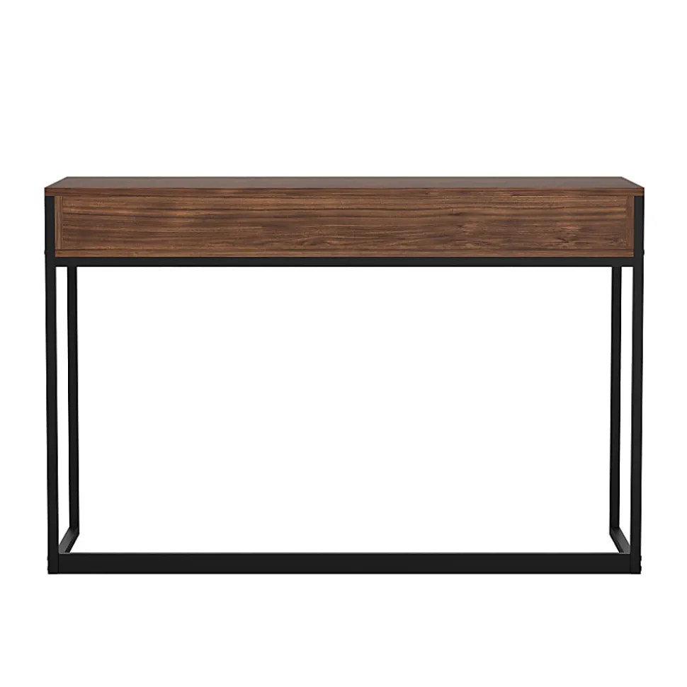 Martha Stewart Ollie Home 47-1/4"W Office Computer Desk With 3 Drawers, Walnut/Oil Rubbed Bronze