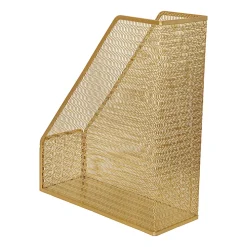 Martha Stewart Ryder Mesh Metal Single-Slot Magazine File Holder Desktop Organizer, 11-1/2