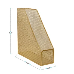 Martha Stewart Ryder Mesh Metal Single-Slot Magazine File Holder Desktop Organizer, 11-1/2