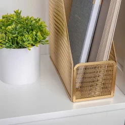 Martha Stewart Ryder Mesh Metal Single-Slot Magazine File Holder Desktop Organizer, 11-1/2
