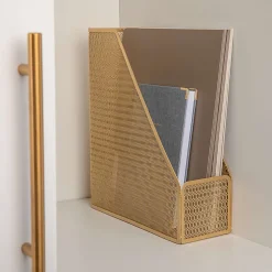 Martha Stewart Ryder Mesh Metal Single-Slot Magazine File Holder Desktop Organizer, 11-1/2
