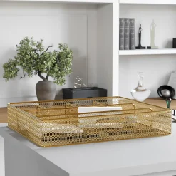 Martha Stewart Ryder Mesh Metal 6-Compartment Larger Desk Drawer Organizer, 2-1/4
