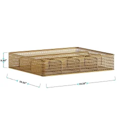 Martha Stewart Ryder Mesh Metal 6-Compartment Larger Desk Drawer Organizer, 2-1/4