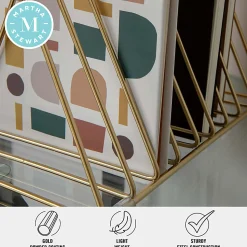 Martha Stewart Ryder Mesh Metal 9-Slot Triangle Magazine File Holder, 7