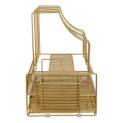 Martha Stewart Ryder Mesh Metal Large Desktop Organizer With Paper File Letter Holder And Drawer, 7