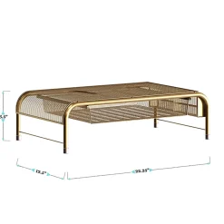 Martha Stewart Ryder Mesh Metal Desktop Monitor Stand Riser With Organizer Drawer And Side Storage, 6-1/2