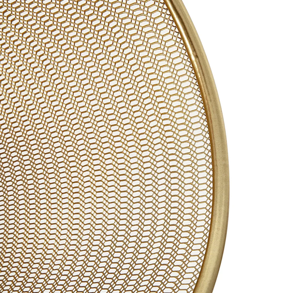 Martha Stewart Ryder Mesh Metal Trash Can, 4.5 Gallon, Gold