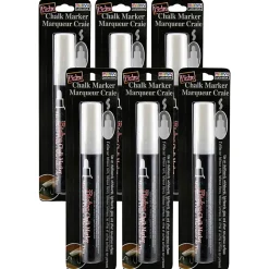 Marvy Uchida Bistro Chalk Markers, Broad Tip, White, Pack Of 6 Markers