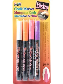 Marvy® Uchida Bistro Chalk Markers, Fine Point, Assorted Colors, Set Of 4 Markers