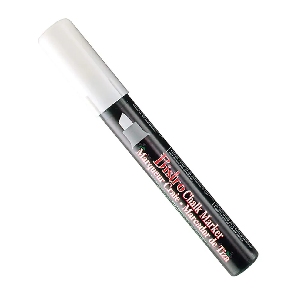 Marvy Uchida Chisel Tip Chalk Marker, White, Pack of 12
